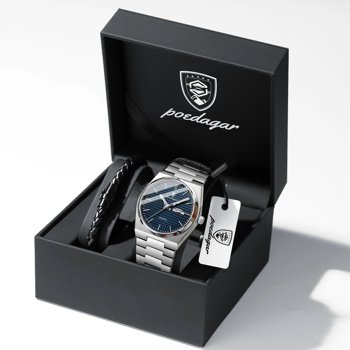 POEDAGAR High Quality Luxury Watch For Men Waterproof Luminous Man Wristwatch Original Date Week Quartz Casual Men's Watches+Box