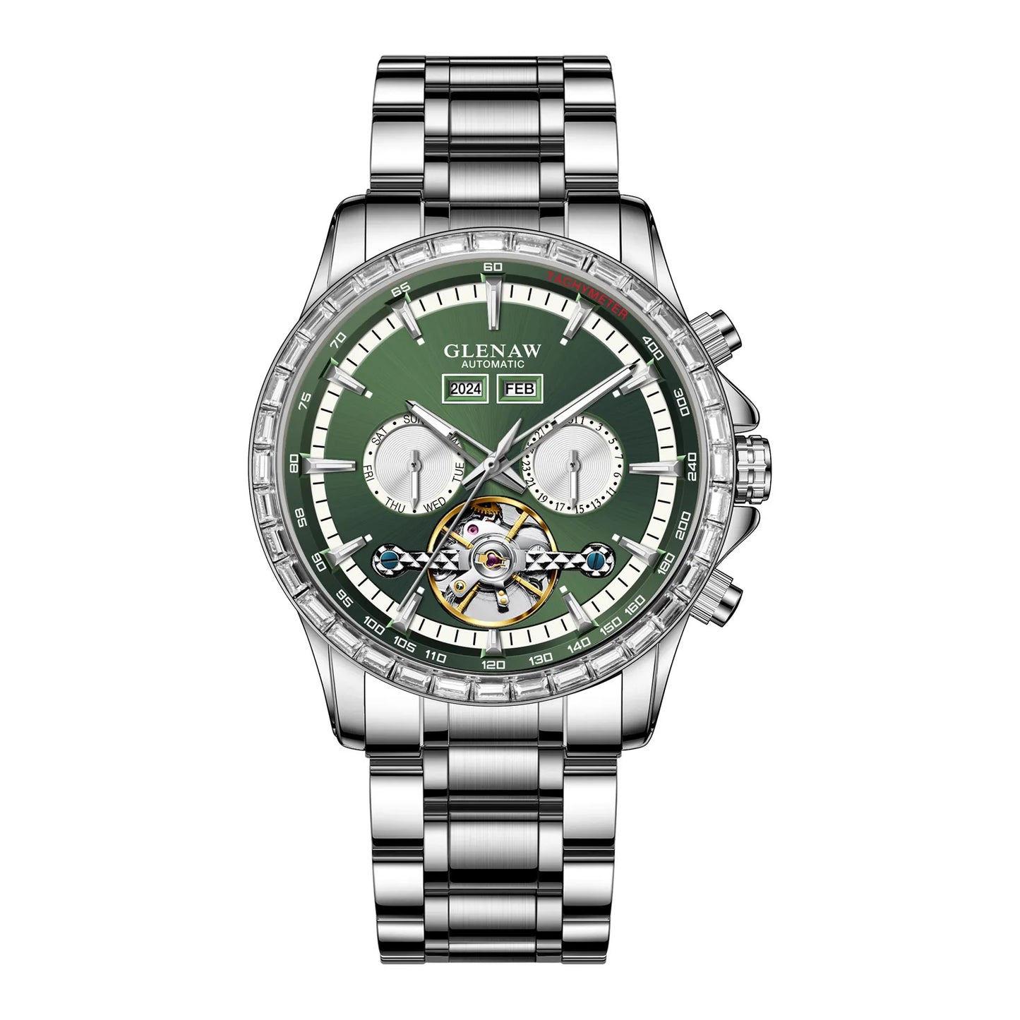 Glenaw high-end business fully automatic mechanical multi-function watch for men's fashionable waterproof watch