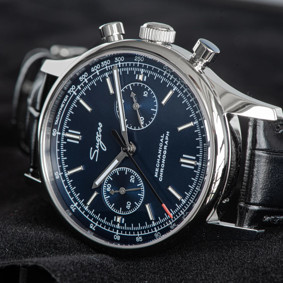 Panda 40 Pilot Chronograph Watch Men Air Force Sapphire Colors ST1901 TIanjin Movement Mechanical Wristwatches Fashion Clock