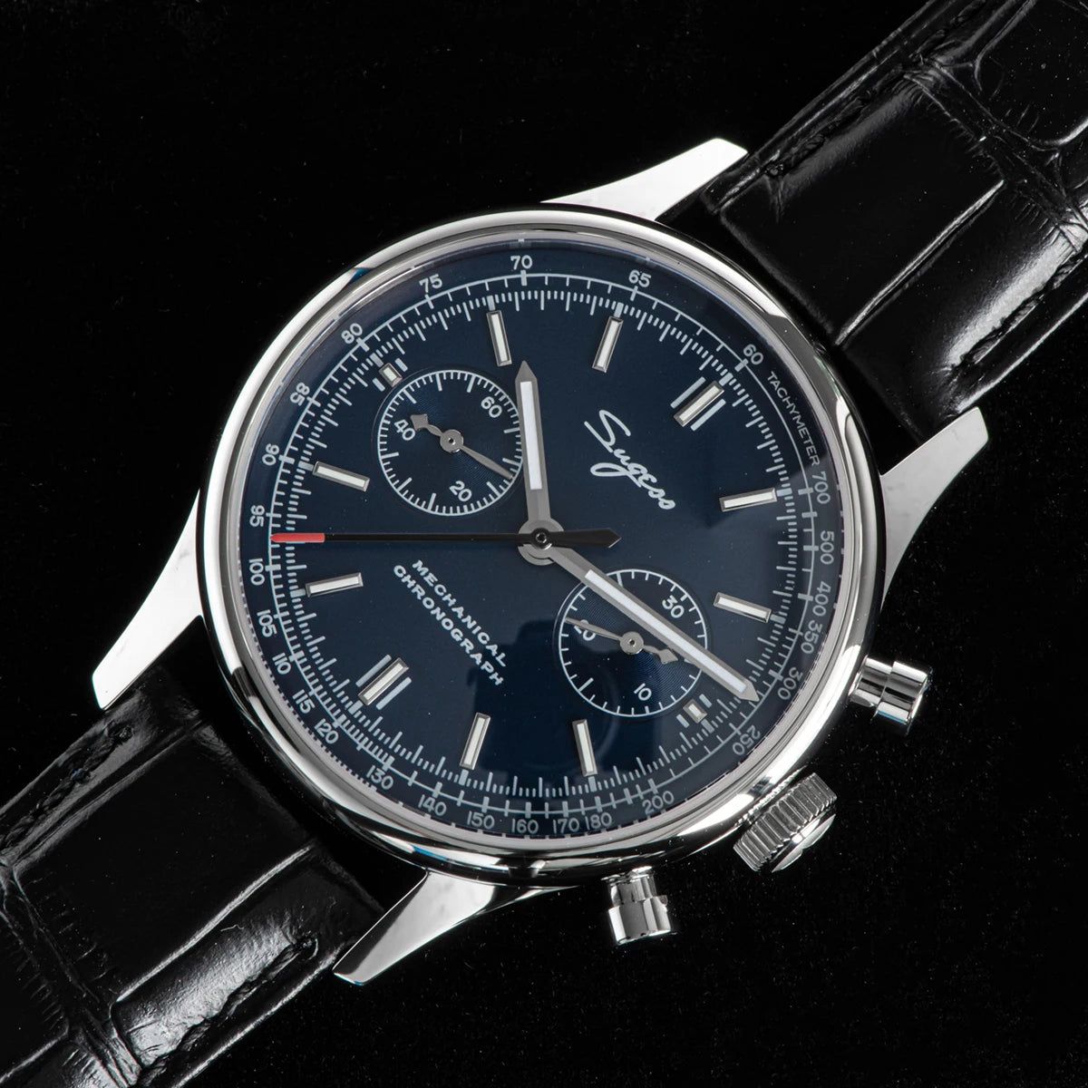 Panda 40 Pilot Chronograph Watch Men Air Force Sapphire Colors ST1901 TIanjin Movement Mechanical Wristwatches Fashion Clock