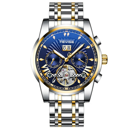 High Grade New Product Luxury Custom logo Stainless Tourbillon Multi Functional Dial Automatic Movement Watch for Man