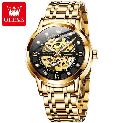 Double Sided Hollow Technology OLEVS 9901 Quartz Men's Watch Men's Business Waterproof Quartz Luxury Brand Couple Watch