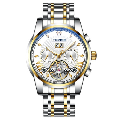 High Grade New Product Luxury Custom logo Stainless Tourbillon Multi Functional Dial Automatic Movement Watch for Man