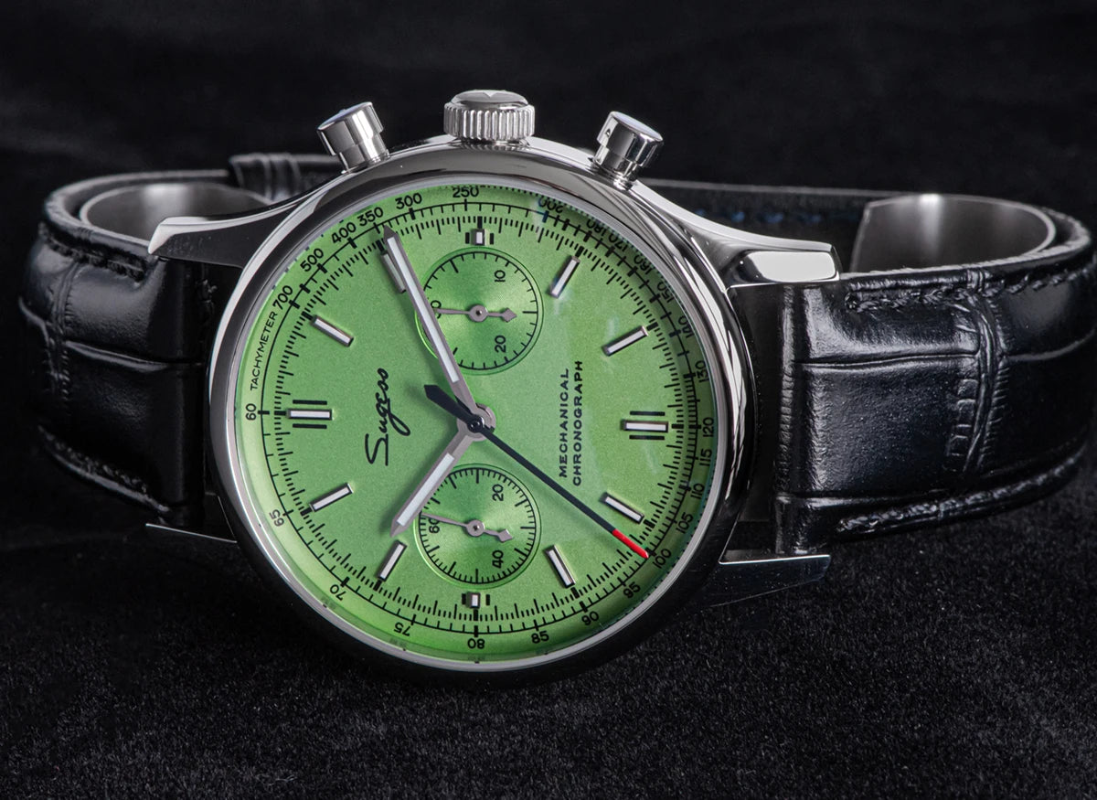 Panda 40 Pilot Chronograph Watch Men Air Force Sapphire Colors ST1901 TIanjin Movement Mechanical Wristwatches Fashion Clock