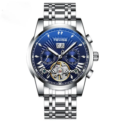High Grade New Product Luxury Custom logo Stainless Tourbillon Multi Functional Dial Automatic Movement Watch for Man