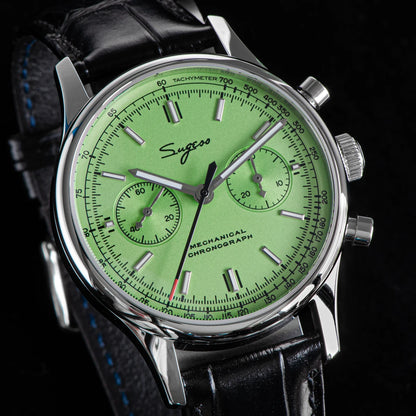 Panda 40 Pilot Chronograph Watch Men Air Force Sapphire Colors ST1901 TIanjin Movement Mechanical Wristwatches Fashion Clock