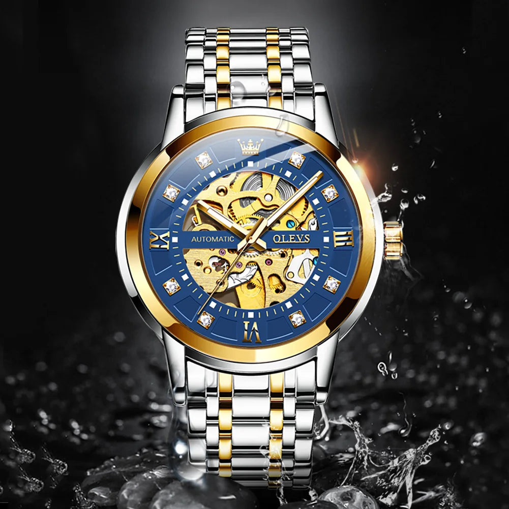 Double Sided Hollow Technology OLEVS 9901 Quartz Men's Watch Men's Business Waterproof Quartz Luxury Brand Couple Watch