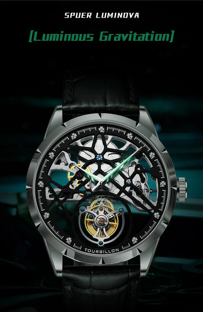 JINLERY Fashion Real Tourbillon Watch Man Luxury Skeleton Watches for Men Wristwatch Male Clock New  Gifts Relogio Masculino2025