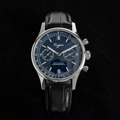 Panda 40 Pilot Chronograph Watch Men Air Force Sapphire Colors ST1901 TIanjin Movement Mechanical Wristwatches Fashion Clock