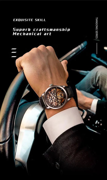 JINLERY Fashion Real Tourbillon Watch Man Luxury Skeleton Watches for Men Wristwatch Male Clock New  Gifts Relogio Masculino2025