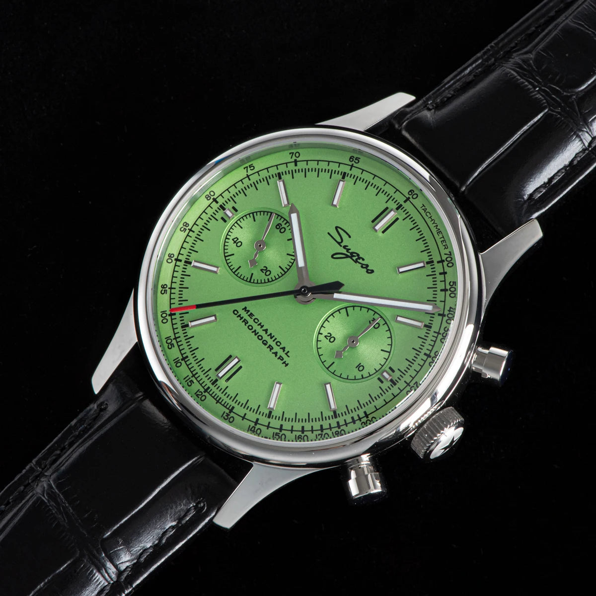 Panda 40 Pilot Chronograph Watch Men Air Force Sapphire Colors ST1901 TIanjin Movement Mechanical Wristwatches Fashion Clock