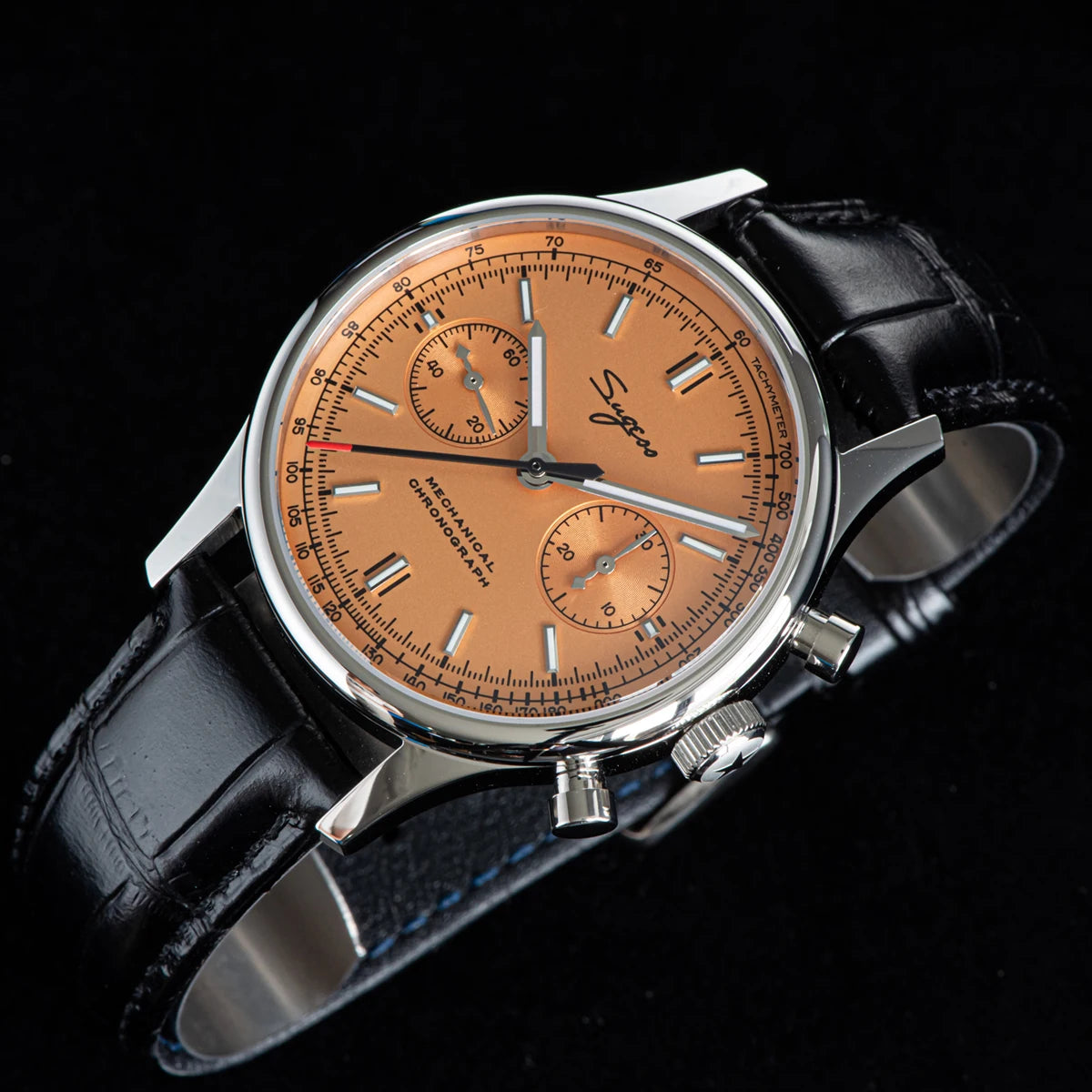 Panda 40 Pilot Chronograph Watch Men Air Force Sapphire Colors ST1901 TIanjin Movement Mechanical Wristwatches Fashion Clock