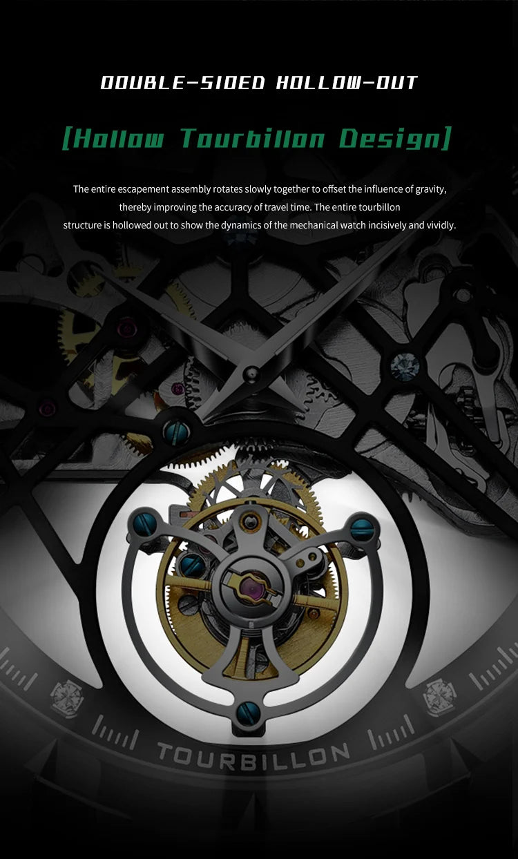 JINLERY Fashion Real Tourbillon Watch Man Luxury Skeleton Watches for Men Wristwatch Male Clock New  Gifts Relogio Masculino2025