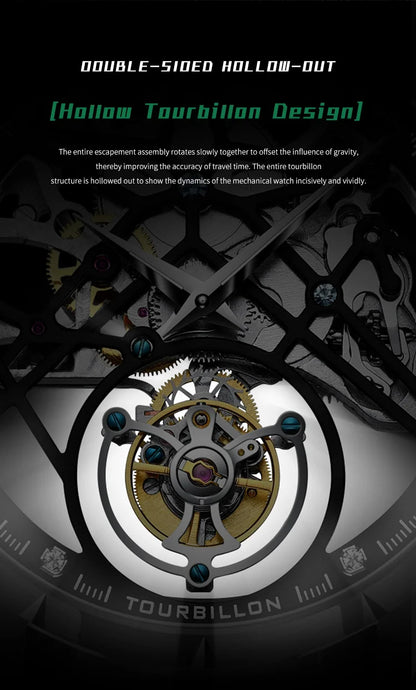 JINLERY Fashion Real Tourbillon Watch Man Luxury Skeleton Watches for Men Wristwatch Male Clock New  Gifts Relogio Masculino2025