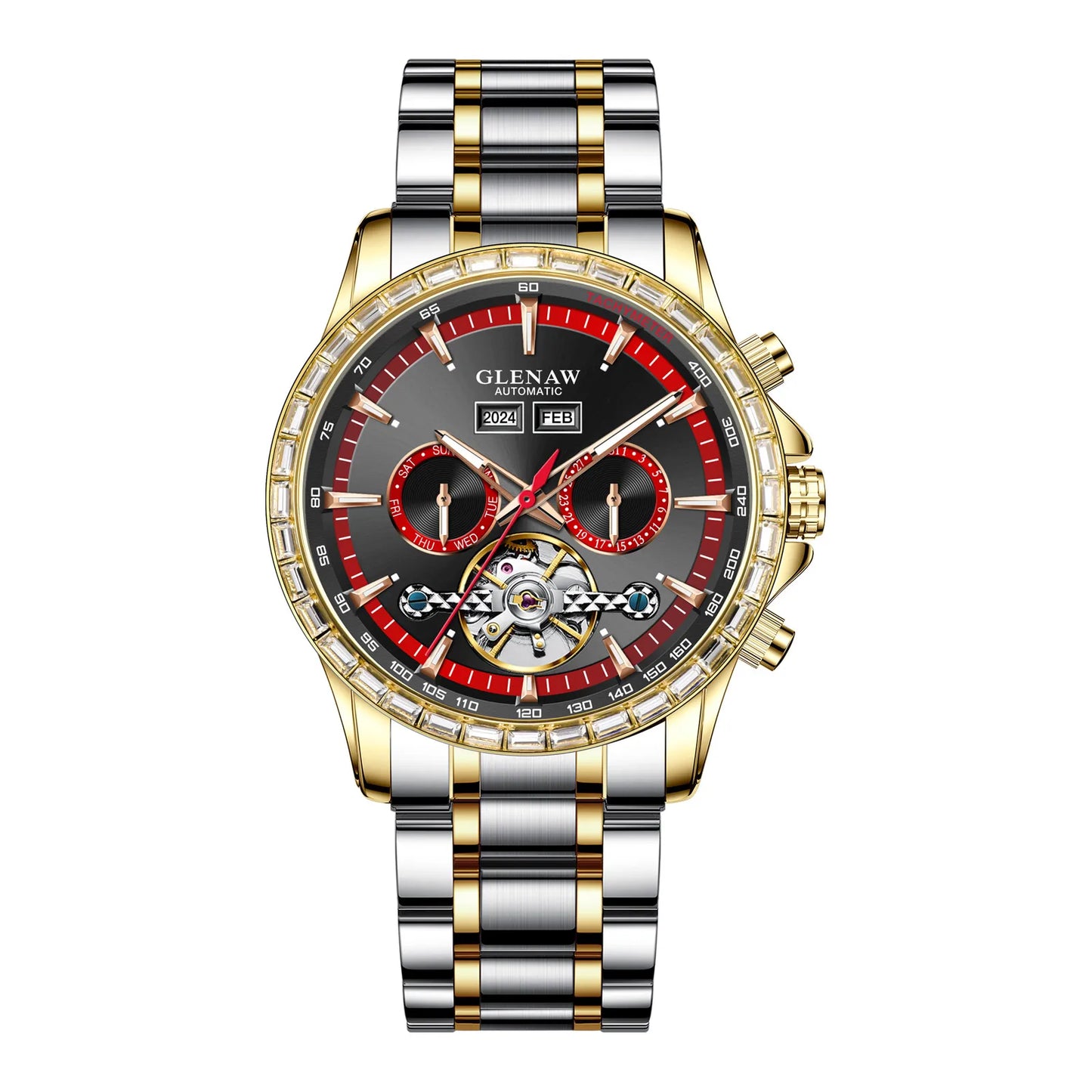 Glenaw high-end business fully automatic mechanical multi-function watch for men's fashionable waterproof watch