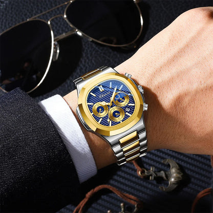 CHENXI Fashion Simple Man's Watches Timing Night Light Waterproof Functions Quartz Watch Room Gold Dial Men's Wristwatch Gift