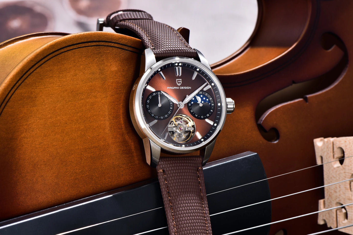 PAGANI DESIGN 2026 Men's Mechanical Watch E3255Y 41mm with Sapphire Glass Stainless Steel Calendar Waterproof Reloj Hombre