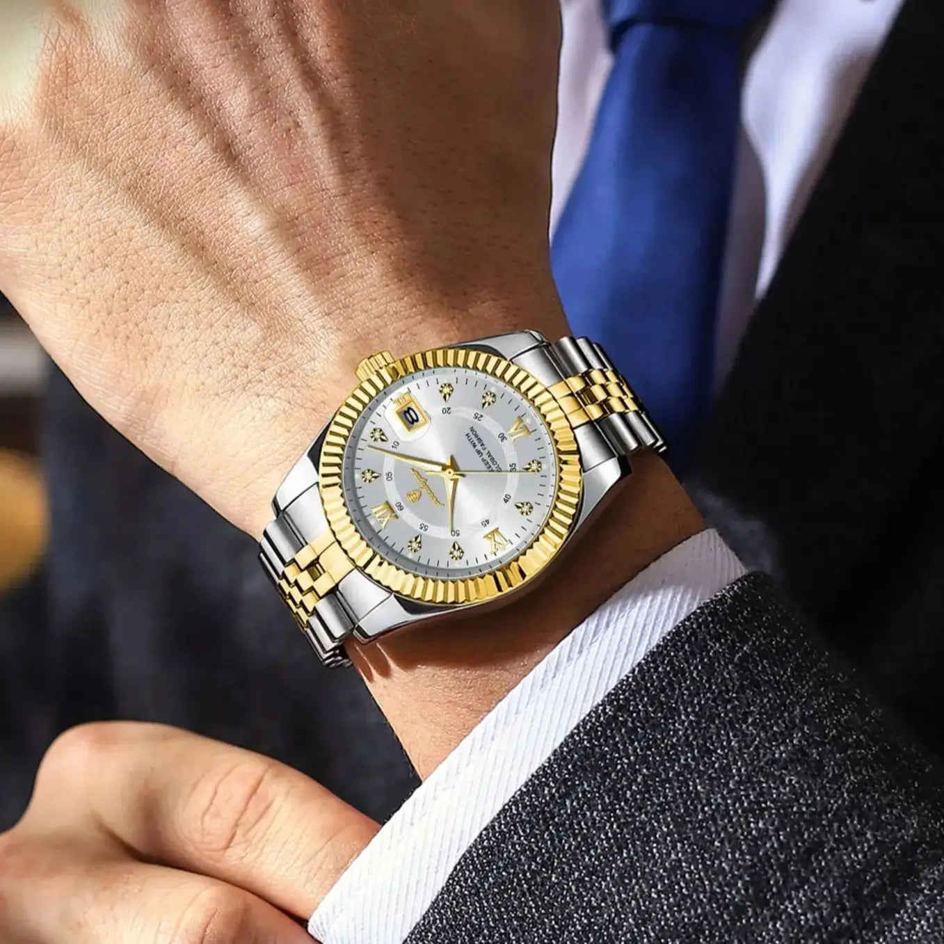 POEDAGAR Business Luxury Men Wristwatch Waterproof Luminous Date Military Man Watch Stainless Steel Fashion Men's Quartz Watches