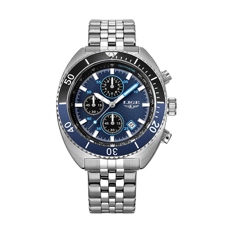 LIGE Luxury Casual Men's Wristwatch Sports Stainless Steel Waterproof Date Man Watch High Quality Fashion Quartz Men Watches