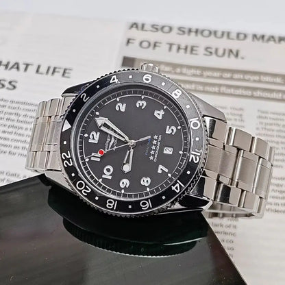 European and American Style High-End Luxury Black Submariner Series Automatic Mechanical Watch for Men, Skeleton Design, Waterproof, Calendar, Fashionable, Business Casual, Versatile, Unique, Cool, Handsome, Trendy Men's Watc