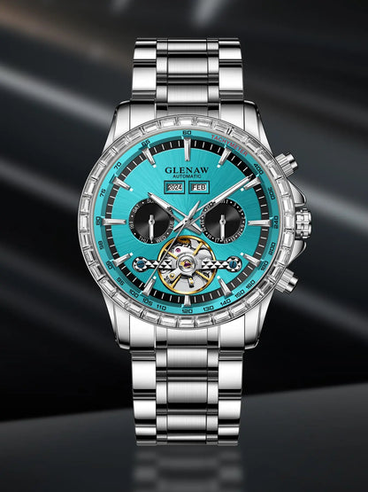Glenaw high-end business fully automatic mechanical multi-function watch for men's fashionable waterproof watch