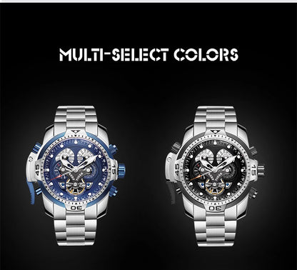 Reef Tiger/RT Designer Stainless Steel Completed Calendar Automatic Watch Men Date Rose Gold Bracelet Mechanical Watches RGA3503