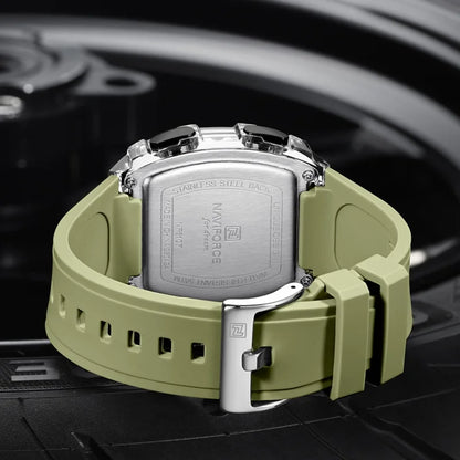 NAVIFROCE Relogio Masculino 2025 Man LCD Display Wristwatches Men Watches Luminous Military Sport Waterproof Quartz Male Clock
