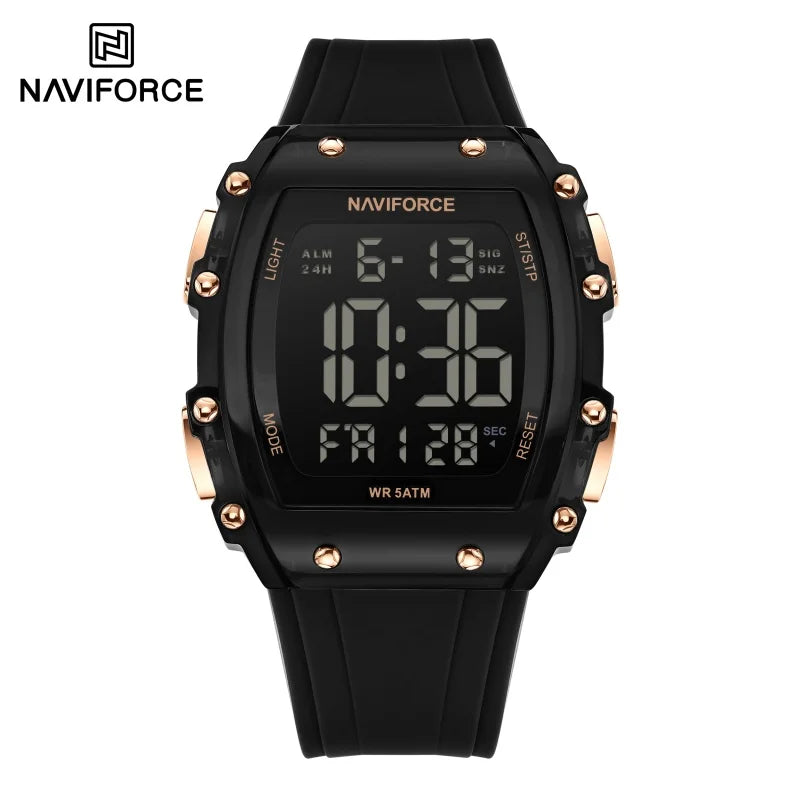 NAVIFROCE Relogio Masculino 2025 Man LCD Display Wristwatches Men Watches Luminous Military Sport Waterproof Quartz Male Clock