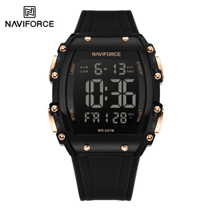 NAVIFROCE Relogio Masculino 2025 Man LCD Display Wristwatches Men Watches Luminous Military Sport Waterproof Quartz Male Clock