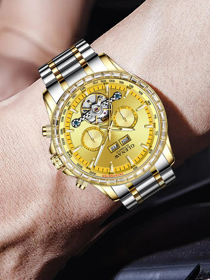 Glenaw high-end business fully automatic mechanical multi-function watch for men's fashionable waterproof watch
