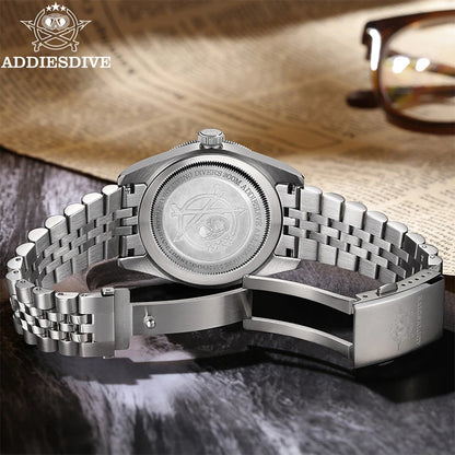 ADDIESDIVE Luxury GMT Men's Diving Watch 200m Waterproof Bubble Mirror Glass Quartz Watch BGW9 Blue Luminous Sports Watch AD2044