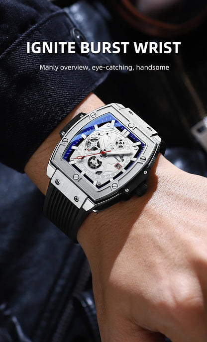 CHENXI Top Brand Popular Men Sports Watch Quartz Luxury Waterproof Silicone Strap WristWatch New Fashion Men's Date Clock