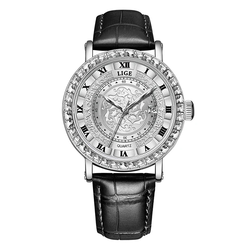 LIGE Luxury Men Watch Top Original Waterproof Luminous Chronograph Man Wristwatch Stainless Steel Quartz Men's Watches Reloj