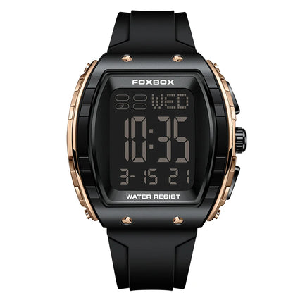 FOXBOX Military Watches For Men Fashion Square Waterproof Luminous Sports Men's Watch LED Electronic Wristwatch Reloj Hombre+BOX