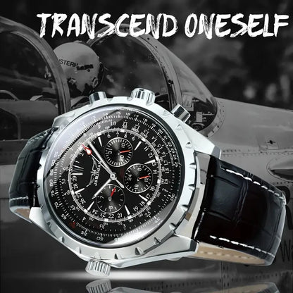 High-End Men's Watch Is a Fashionable and Functional Mechanical Clock, Made of Stainless Steel, with Hollow Design and Large Dial. Its Attractive Appearance Makes Daily Gifts, No Batteries Required, Fashionable Business Casua