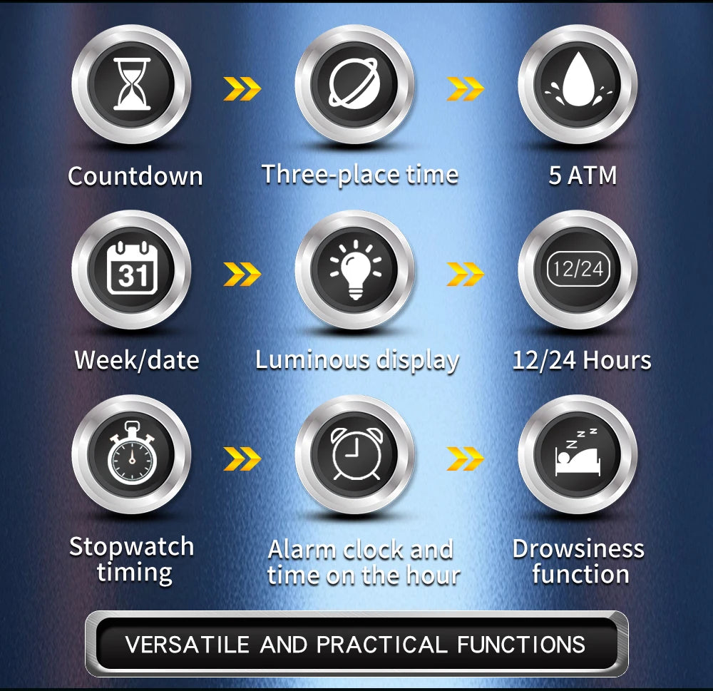 SANDA Luxury Men Wristwatch Electronic LED Display Luminous Sports Man Watch Quartz Waterproof Military Alarm Date Watches Male