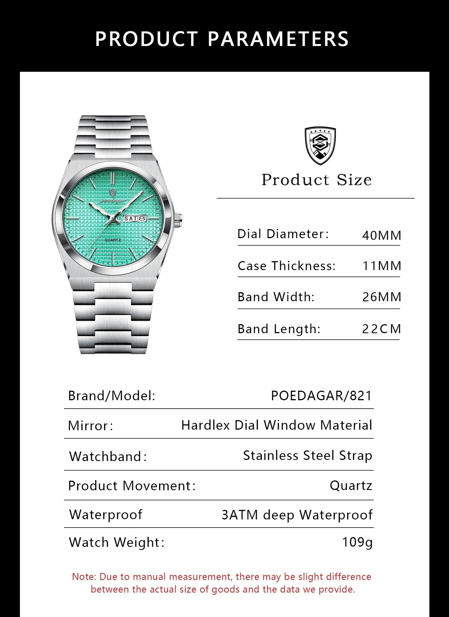 POEDAGAR High Quality Luxury Watch For Men Waterproof Luminous Man Wristwatch Original Date Week Quartz Casual Men's Watches+Box