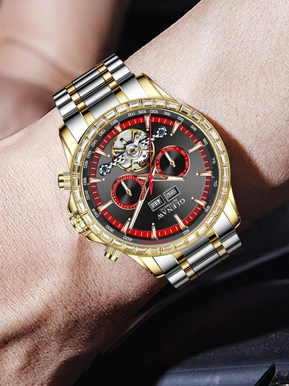 Glenaw high-end business fully automatic mechanical multi-function watch for men's fashionable waterproof watch