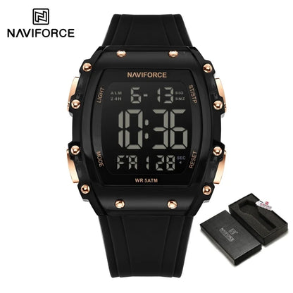 NAVIFROCE Relogio Masculino 2025 Man LCD Display Wristwatches Men Watches Luminous Military Sport Waterproof Quartz Male Clock