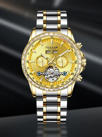 Glenaw high-end business fully automatic mechanical multi-function watch for men's fashionable waterproof watch