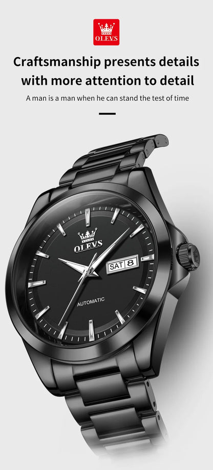 OLEVS 7090 Men's Automatic Mechanical Watch High quality Stainless steel Auto Date Waterproof Luminous Man Watch