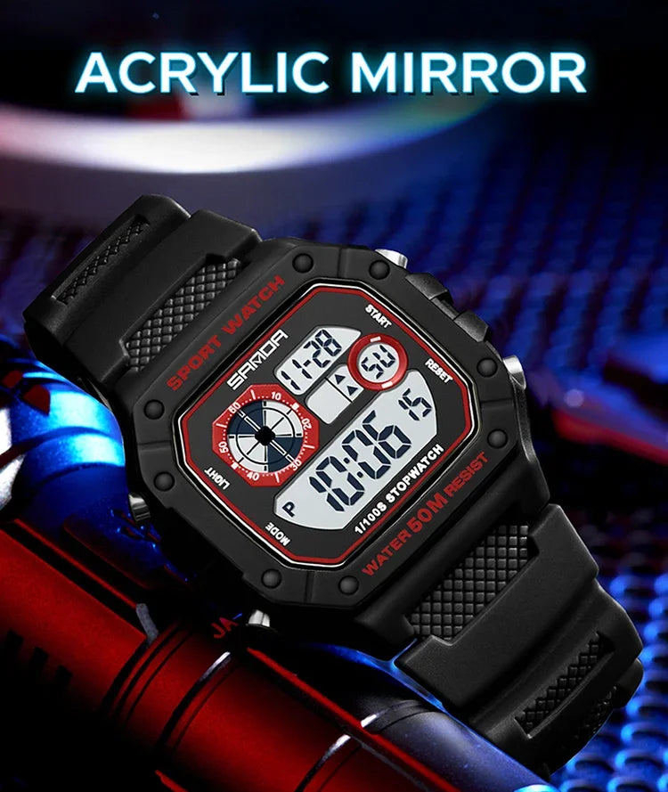 SANDA Fashion Brand Digital G Style Top Men's Watch Luxury Military Sport Waterproof Alarm Stopwatch Clock Relogio Masculino