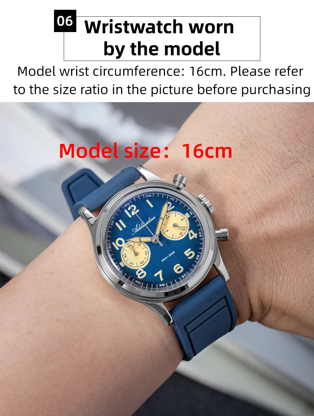 ADDIESDIVE Top Brand Man Watch 10Bar Waterproof AD2516 Super Luminous Bubble Mirror Glass VK64 Chronograph Quartz Steel Watch