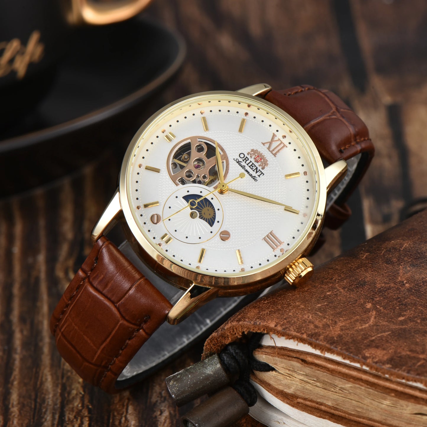 9898 Store Orient Sport Mechanical Automatic Unisex Watch Sun World Time Waterproof Shockproof Full Function  Series