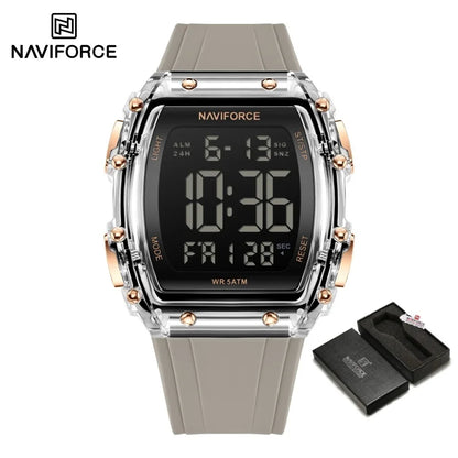 NAVIFROCE Relogio Masculino 2025 Man LCD Display Wristwatches Men Watches Luminous Military Sport Waterproof Quartz Male Clock