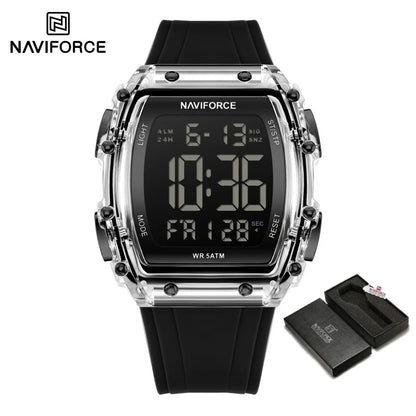 NAVIFROCE Relogio Masculino 2025 Man LCD Display Wristwatches Men Watches Luminous Military Sport Waterproof Quartz Male Clock