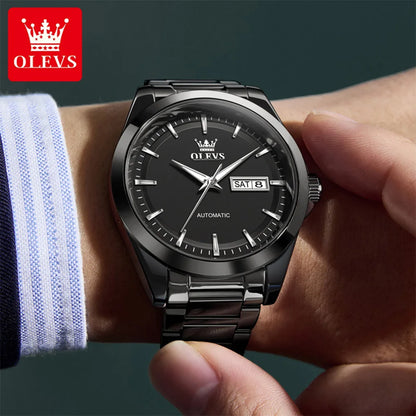 OLEVS 7090 Men's Automatic Mechanical Watch High quality Stainless steel Auto Date Waterproof Luminous Man Watch