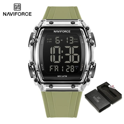 NAVIFROCE Relogio Masculino 2025 Man LCD Display Wristwatches Men Watches Luminous Military Sport Waterproof Quartz Male Clock