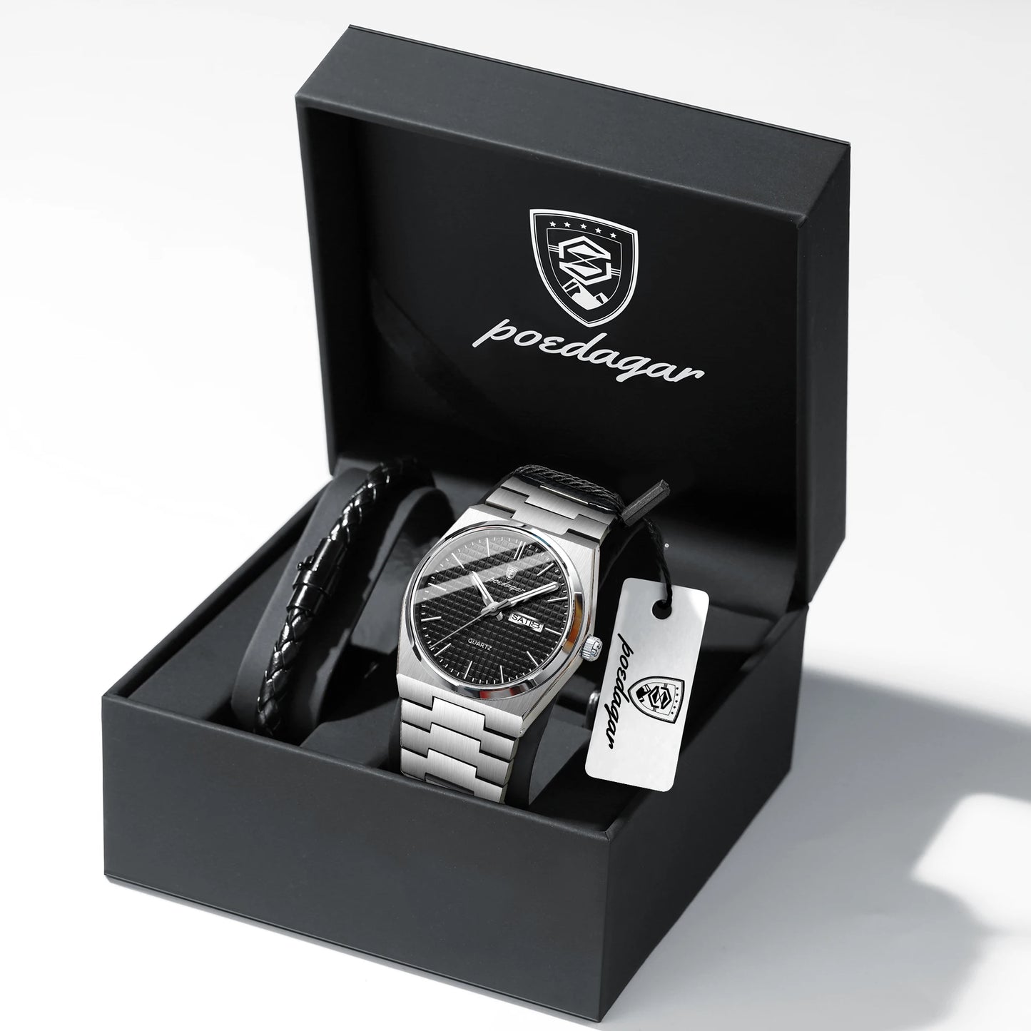 POEDAGAR High Quality Luxury Watch For Men Waterproof Luminous Man Wristwatch Original Date Week Quartz Casual Men's Watches+Box