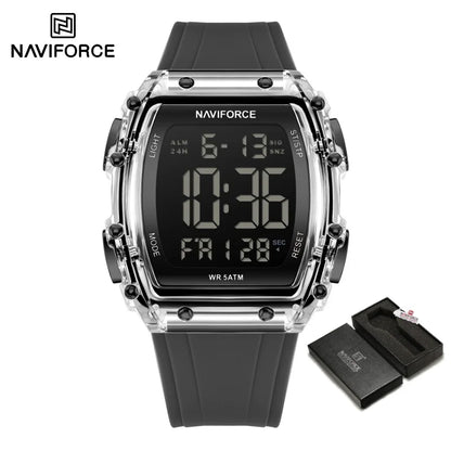 NAVIFROCE Relogio Masculino 2025 Man LCD Display Wristwatches Men Watches Luminous Military Sport Waterproof Quartz Male Clock